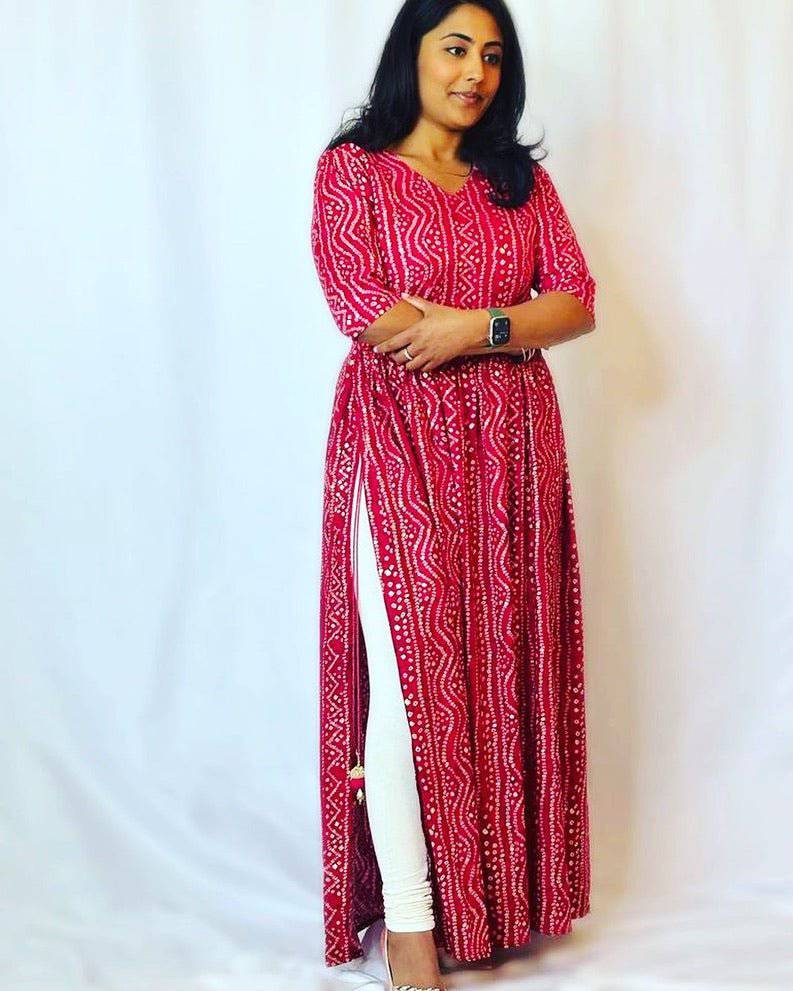 Embroidery Party Wear Women's Nyra cut Kurti Pink – mahezon